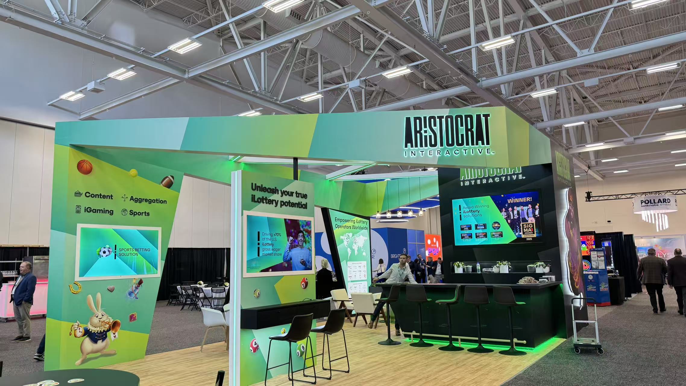 Aristocrat Interactive stand at Global Gaming Expo