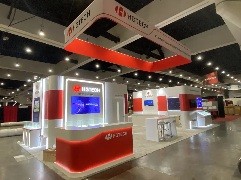 Tower with the HGTECH logo and a screen above a counter