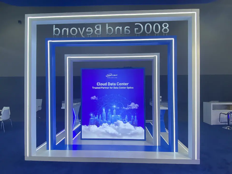 Close view of the lit square portal framing a Cloud Data Center screen