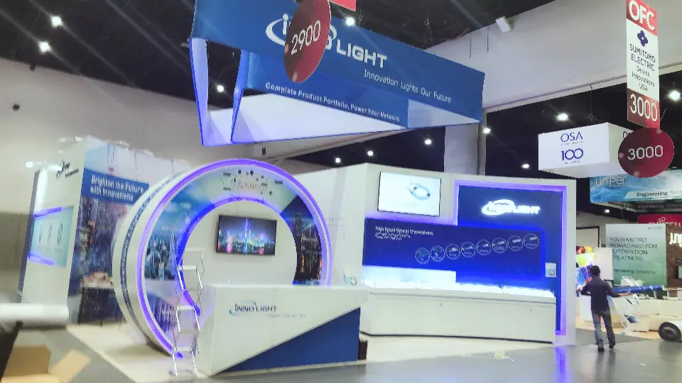 Second wide angle of the ring arch beside the blue and white back wall
