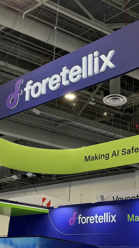 Foretellix lettering on the ring under the hall ceiling, portrait crop
