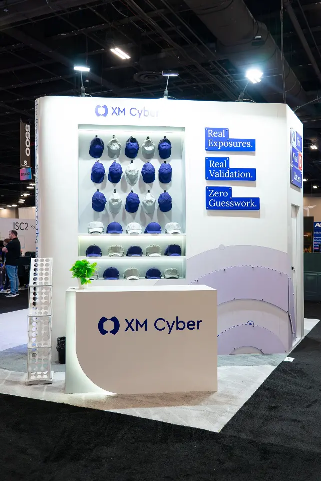 Portrait view of XM Cyber counter, plants on the display grid and blue panels